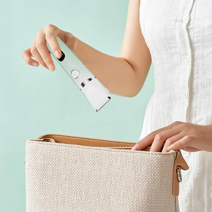 Bikini Trimmer for Women, 3-in-1 Painless Electric Razors for Silk Skin, Wet/Dry Body Hair Shaver for Face Nose Eyebrow Arms Armpit Legs Pubic Area, IPX7 Waterproof, Ceramic Blade