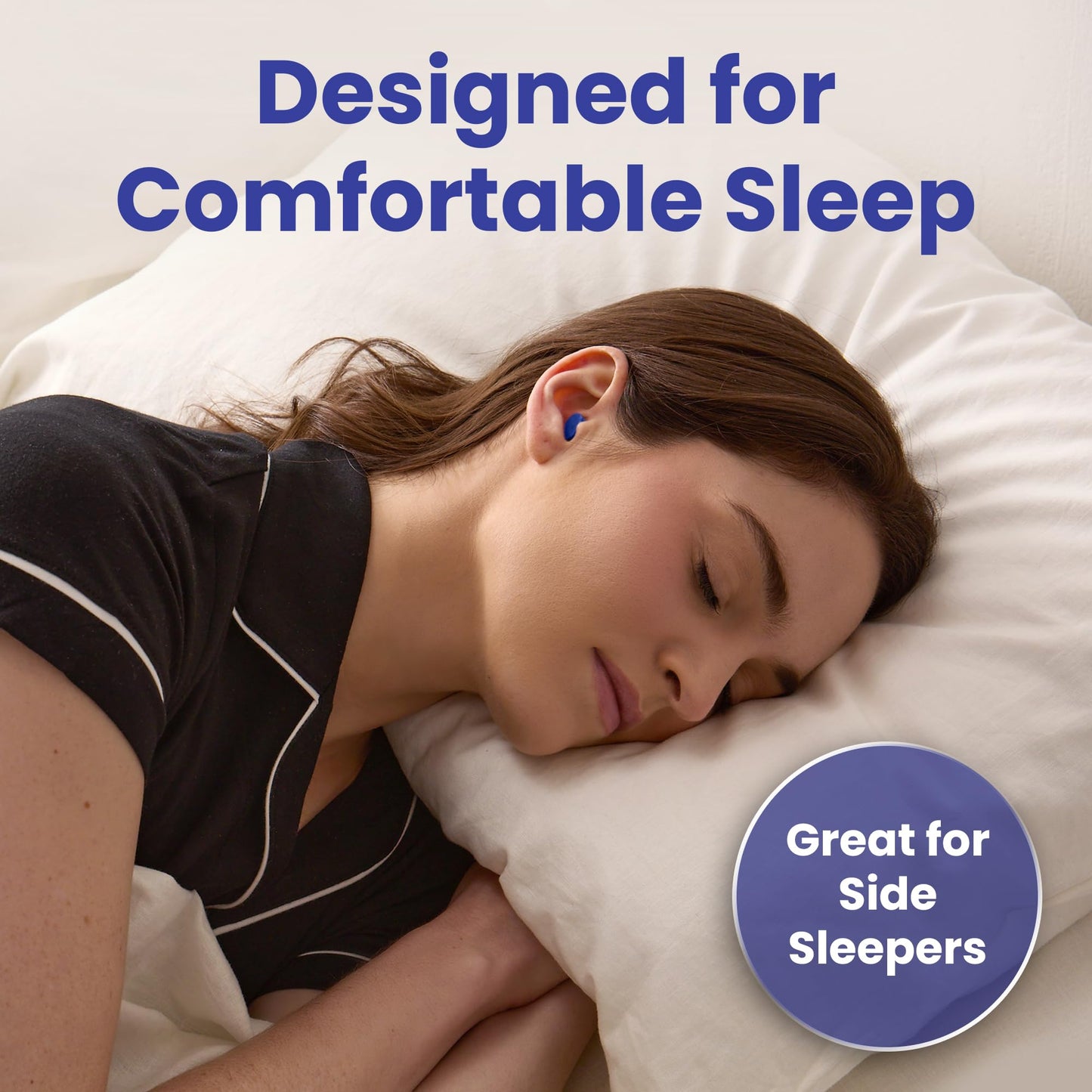 SnoozePlugs Ultra Soft Foam Earplugs for Sleeping, 60 Pairs Comfortable Foam Ear Plugs for Side Sleepers- 33db NRR Nightime Earplugs for Snore Blocking, Noise Canceling Sleep