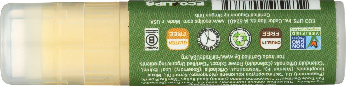 Eco Lips Organic Mongo Kiss Peppermint Lip Balm, USDA Certified Organic, 0.25 Ounce (Pack of 15)