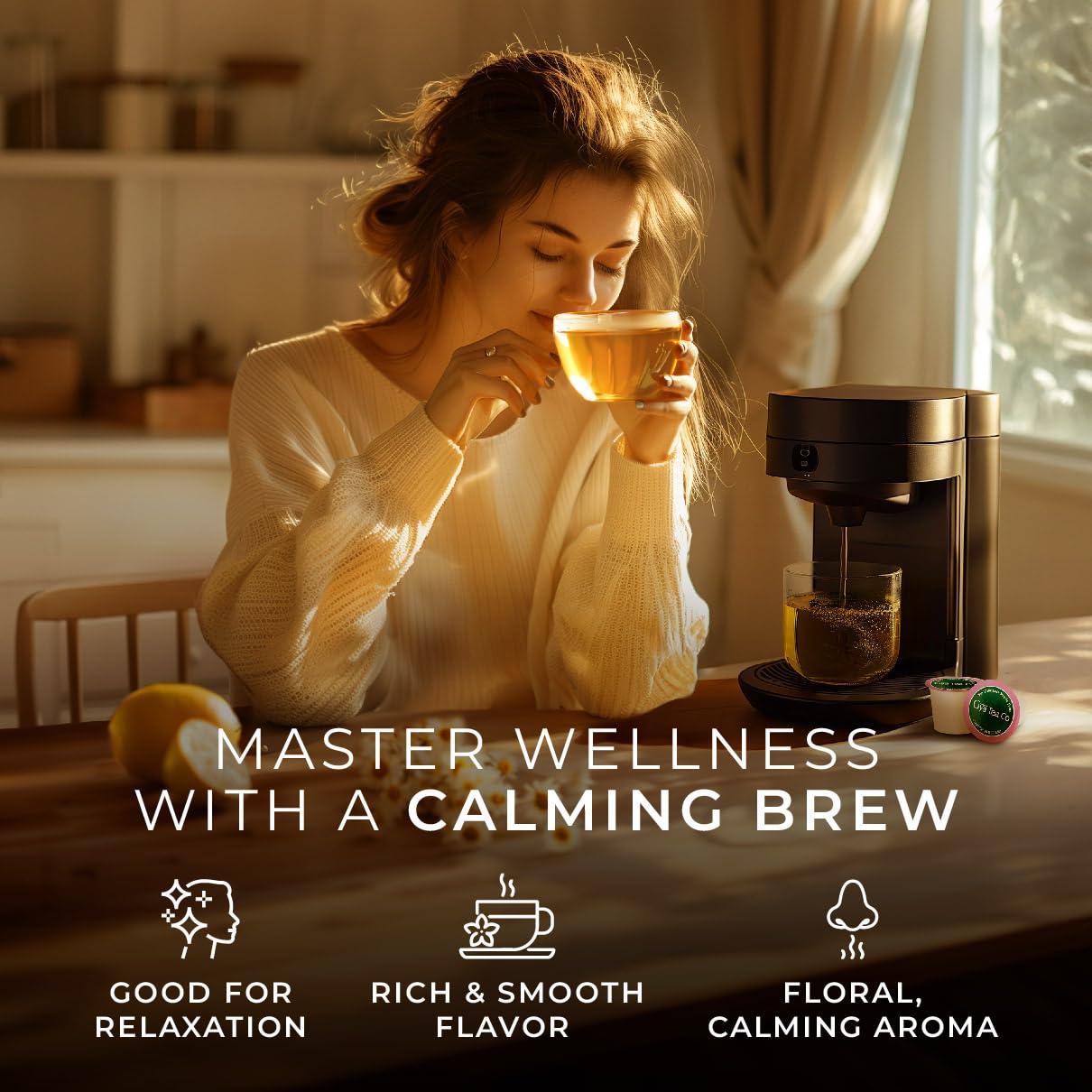 Gya Tea Co Citrus Chamomile Tea Gift Set (16 ct) - Decaf Tea Pod Rich in Vitamin A, C for Nourish & Wellness