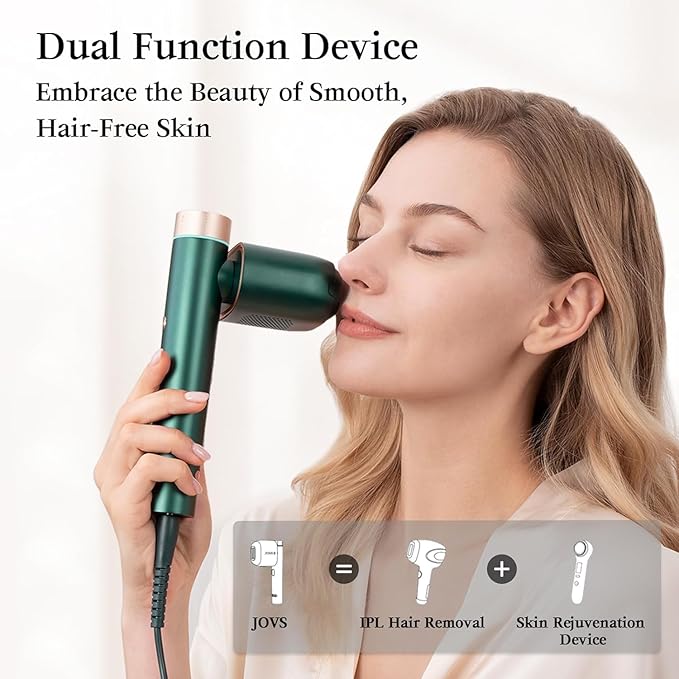 JOVS Laser Hair Removal, [24J Energy] IPL Hair Removal for Women and Men, 37°F Painless Sapphire Ice-Cooling Tech, 6 Modes for Whole Body Hair Removal Device, 2 in 1 Skin Rejuvenation, 330° Rotation