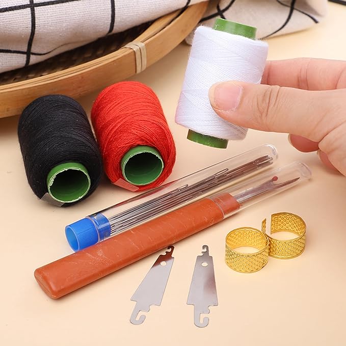 37PCS Sewing Tool Set,Needles Thread Hand Repair Tools,Complete Needle and Thread Kit for Hand Sewing,Portable DIY Sewing Tool Set for Beginners and Professional Crafters