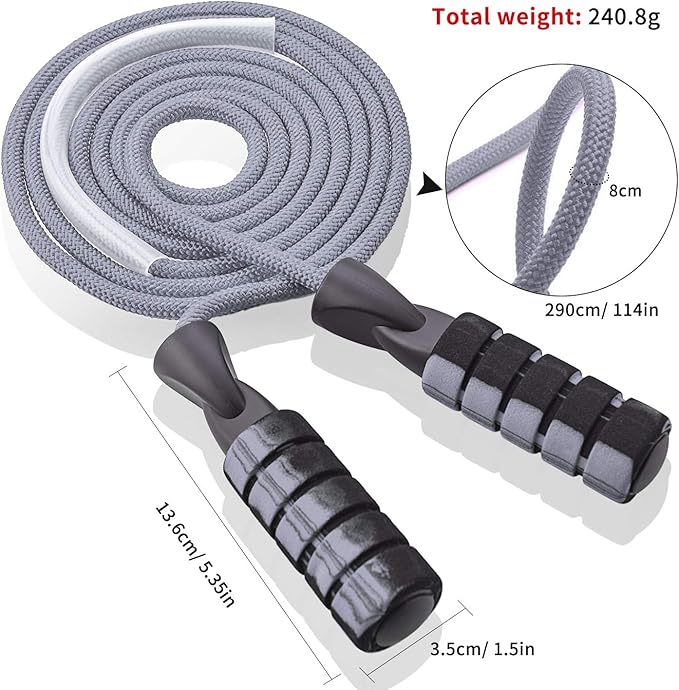 Jump rope, Professional Weighted Jump rope workout, Adjustable Tangle-Free with Ball Bearings Exerciser Jump ropes for Cardio, Endurance Training, Fitness Workouts, Jumping Exercise