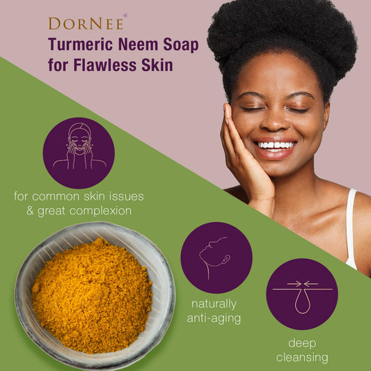 DorNee’ Turmeric Neem Complexion Bar Soap Large 5.8oz, Face Cleanser, Natural, Great for Sensitive Skin