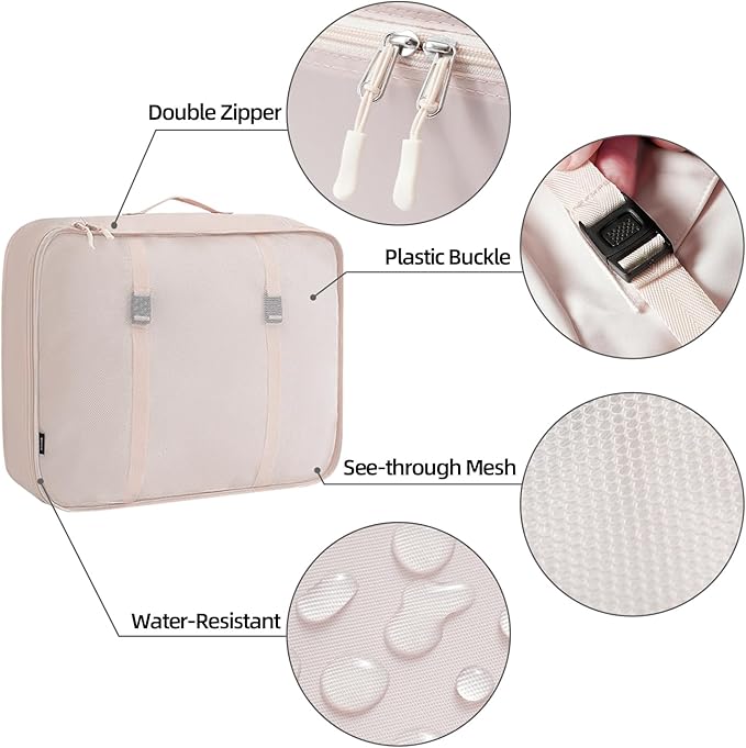 BAGAIL 6 Set/8 Set/10 Set Packing Cubes Various Sizes Packing Organizer for Travel Accessories Luggage Carry On Suitcase