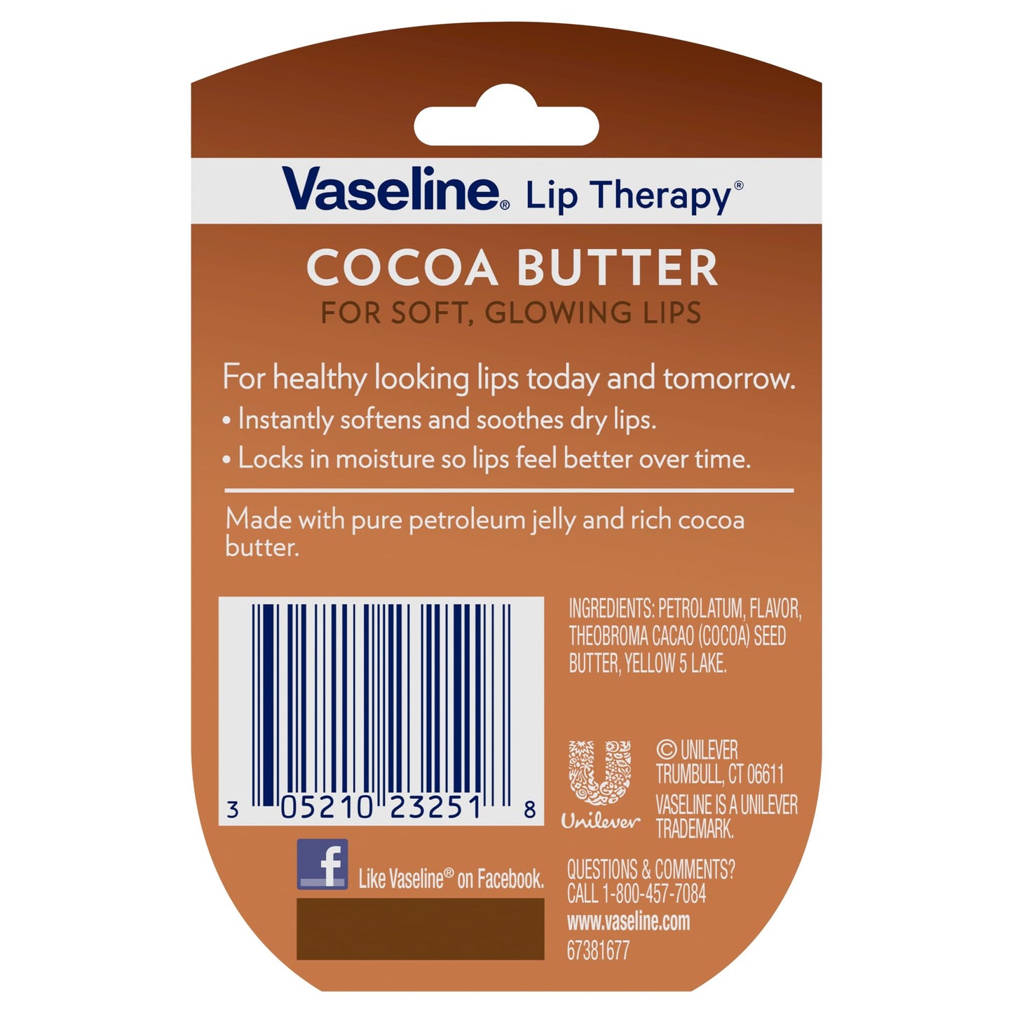 Vaseline Lip Therapy Cocoa Butter 4-Pack – Mini Lip Balms for Soft, Glowing Lips, 0.25 Oz Ea