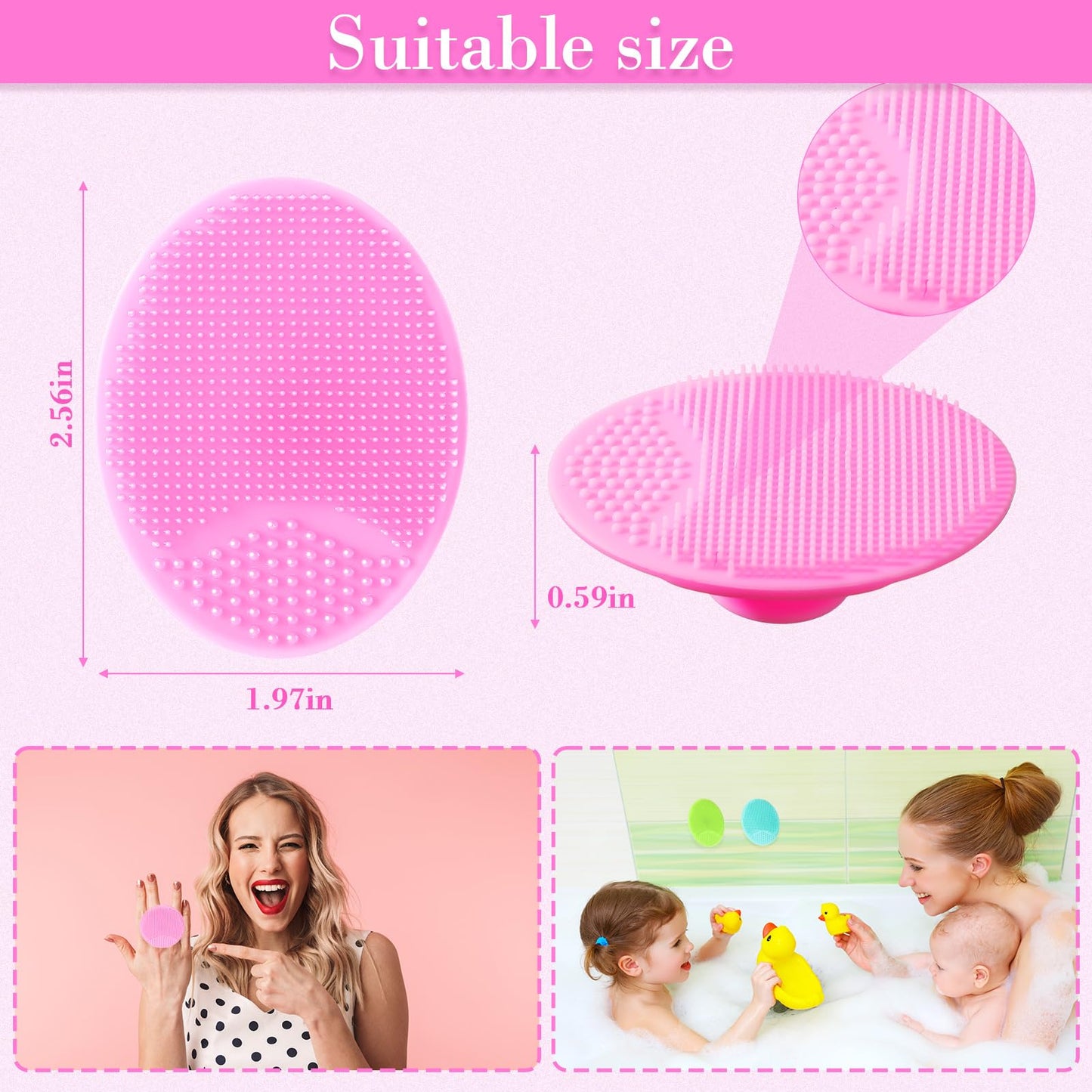 20 Pack Face Scrubber Soft Silicone Facial Cleansing Brush Face Wash Brush for Deep Cleaning Face Scrub Brush for Massage Face Exfoliator Blackhead Removing Face Cleansing Pads Silicon Face Cleaner