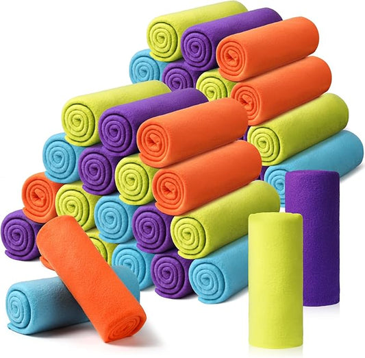 Kinlop 40 Packs Fleece Blanket Bulk 60 x 50 Inch Soft Lightweight Fleece Cozy Blanket Warm Throw Plush Pet Throw for Bed Couch Sofa Home Office Wedding Gifts Travel Camping (Bright Color)