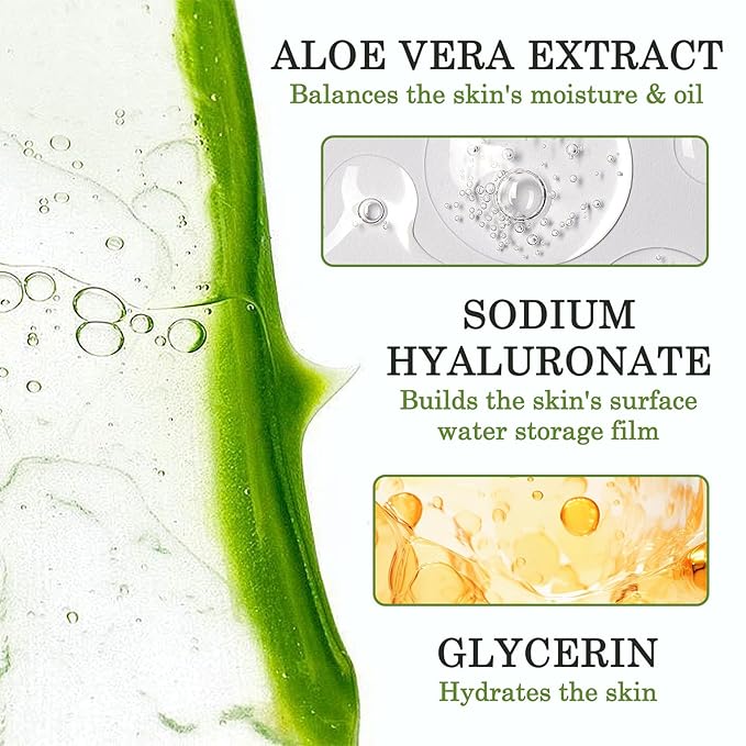 16PCS Aloe Vera Gel for Face,Hydrating Organic Aloe Vera Gel,Instant Cooling,Refreshing After Sun Care Lotion,Travel Size After Sun Care Lotion for Face and Body,All Skin Types, 1.05 Oz