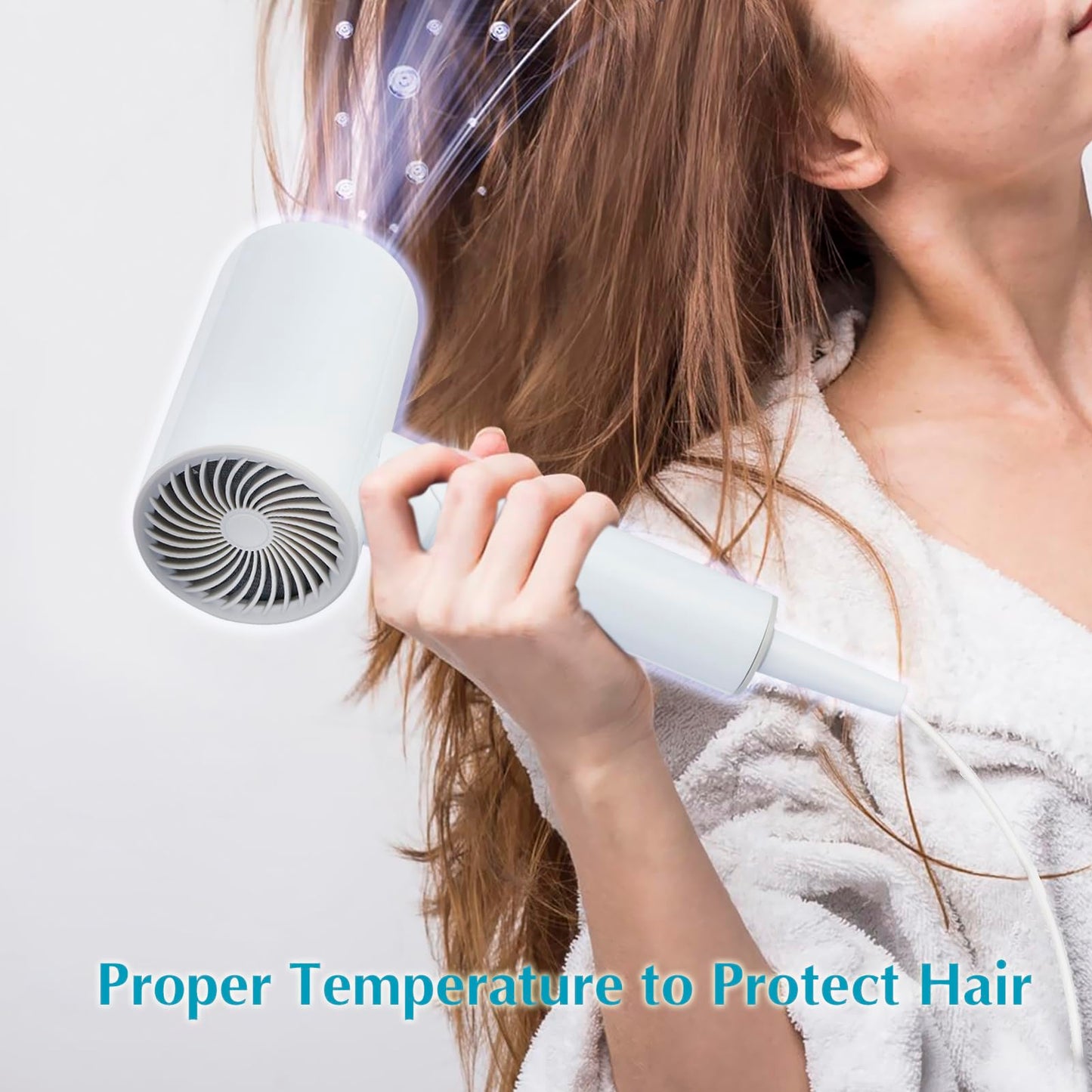 Licoseam Hair Dryer, 1600W Small Foldable Hair Blow Dryer, Fast Drying Travel Hair Dryer, White