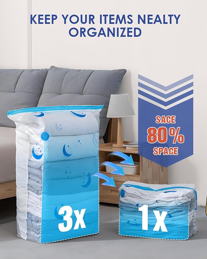 Vacuum Storage Bags with Electric Pump, 30 Pack Vacuum Sealed Bag with 1500mAh Rechargeable Battery for Clothes, Blanket, Duvets, Pillows, Comforters, Travel