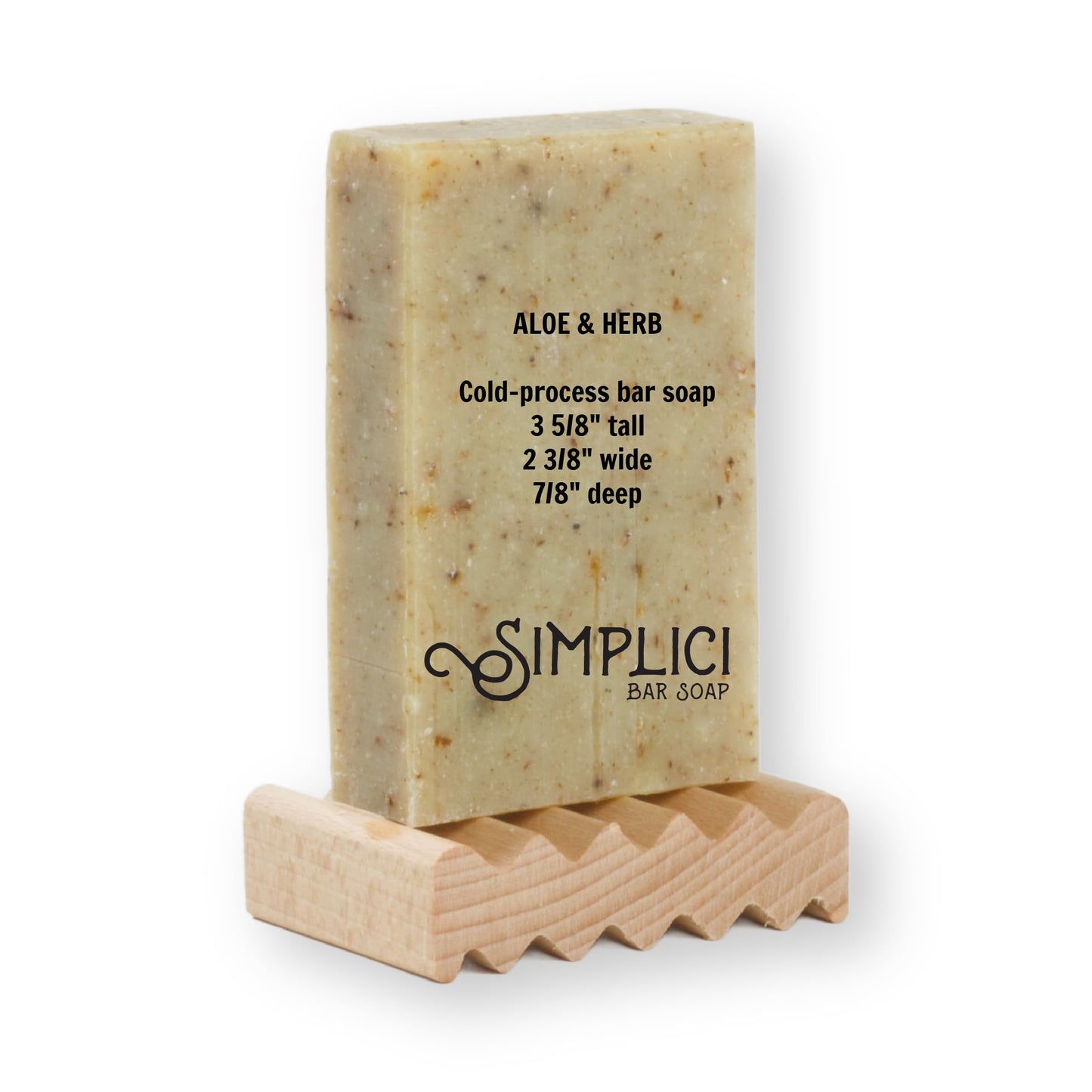 Simplici Aloe & Herb Natural Soap (exfoliating + pure essential oils) 6 Bar Value Bag. Palm Free.