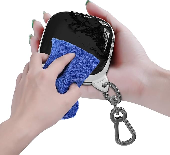 Compatible Powerbeats Pro Case Cover, Full Protective Shockproof Anti-Slip Silicone Case for Beats Powerbeats Pro 2019 (White Edge+Black)