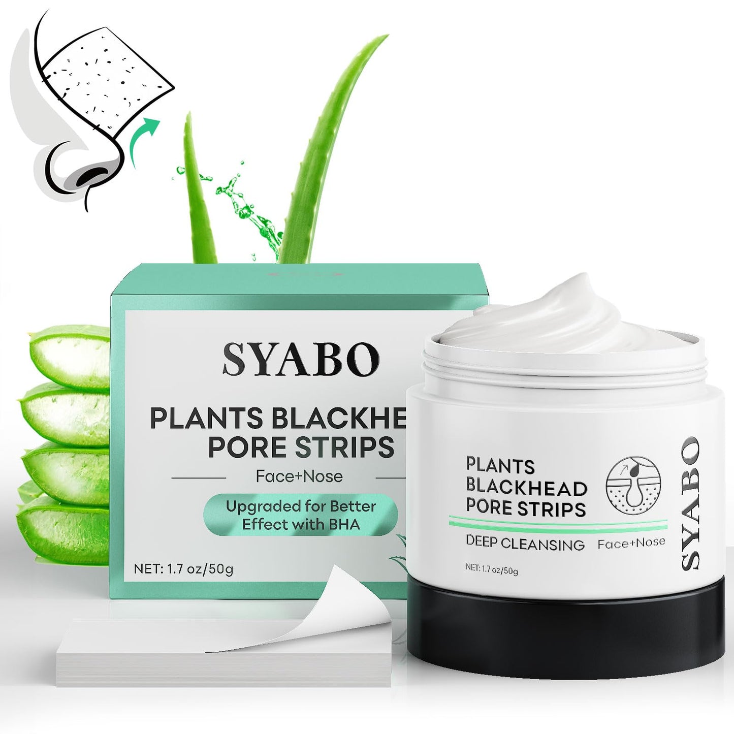 2.0 Blackhead Remover Nose Strips, Upgraded Pore Cleanser Purifying Peel Off Mask with Salicylic Acid, 100Pcs Black Heads Removal Strips, Puntos Negros (1.76 Ounce)