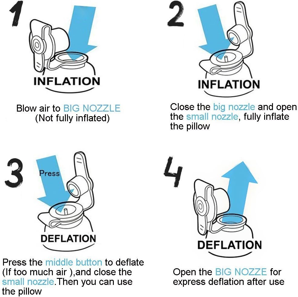 STYDDI Inflatable Foot Rest Pillow, 2 Pack Portable Inflatable Leg Rest Pillow, Travel Footrest Pillow for Airplane, Train, Car, Home, Office (Grey and Blue), Pack of 2