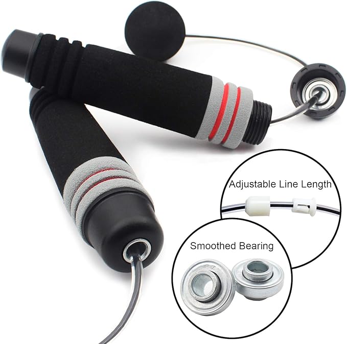 Benvo Weighted Ropeless Jump Rope Cordless Speed Rope Skipping Rope for Double Unders, Exercise, WOD, Boxing, MMA Beachbody Training Fitness- Updated Version
