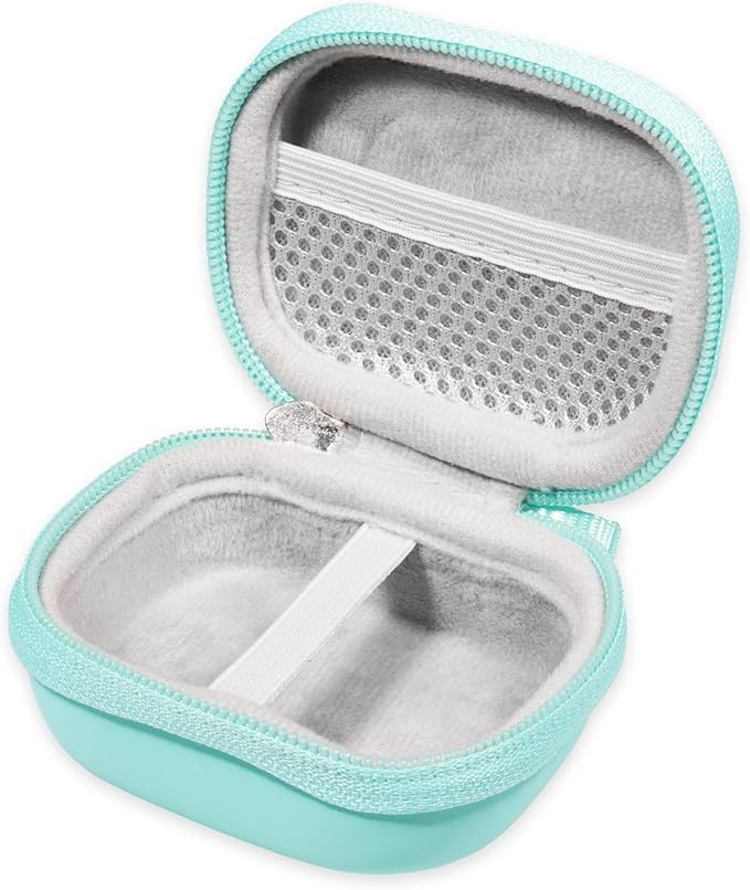 CaseSack Case for JLab Go Air Pop, Air, Air Tones+/ Tones, JBuds Mini True Wireless Earbuds, Compact Organizer for The Charger case and Charger Cord (Mint)