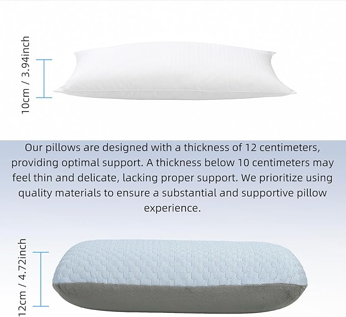 Travel and Camping Pillow- Compressible Medium Firm Memory Foam Pillow with Carry Bag for Backpacking & Airplane, Lumbar Support. Breathable Cooling Fabric, Washable Pillowcase (Royal Silver)