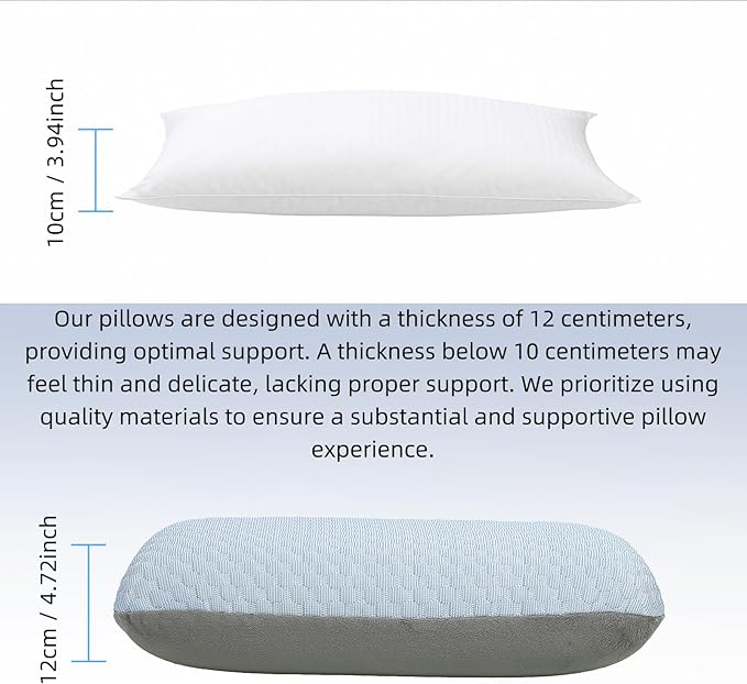 Travel and Camping Pillow- Compressible Medium Firm Memory Foam Pillow with Carry Bag for Backpacking & Airplane, Lumbar Support. Breathable Cooling Fabric, Washable Pillowcase (Wathet Blue)