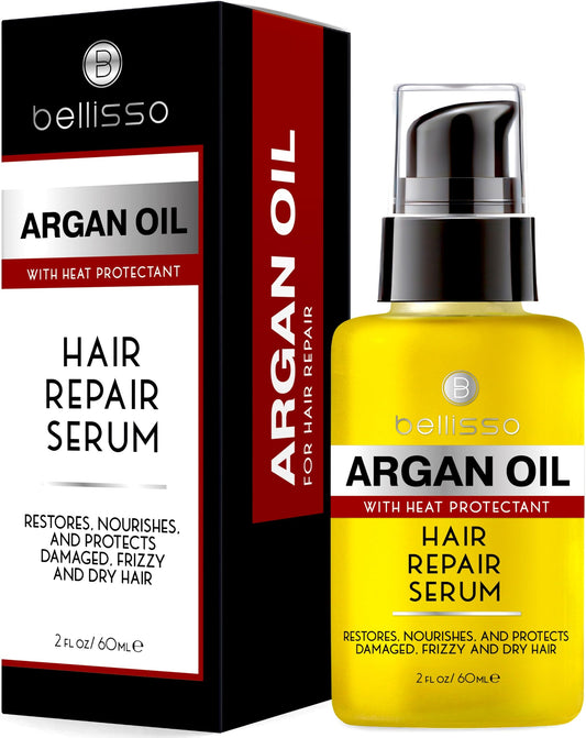 Moroccan Argan Oil Serum - Frizz Control Hair Care Products for Women - Moisturizer Treatment for Damaged, Frizzy, Dry, Curly and Straight Hair - Travel Size Hydration and Leave in Conditioner