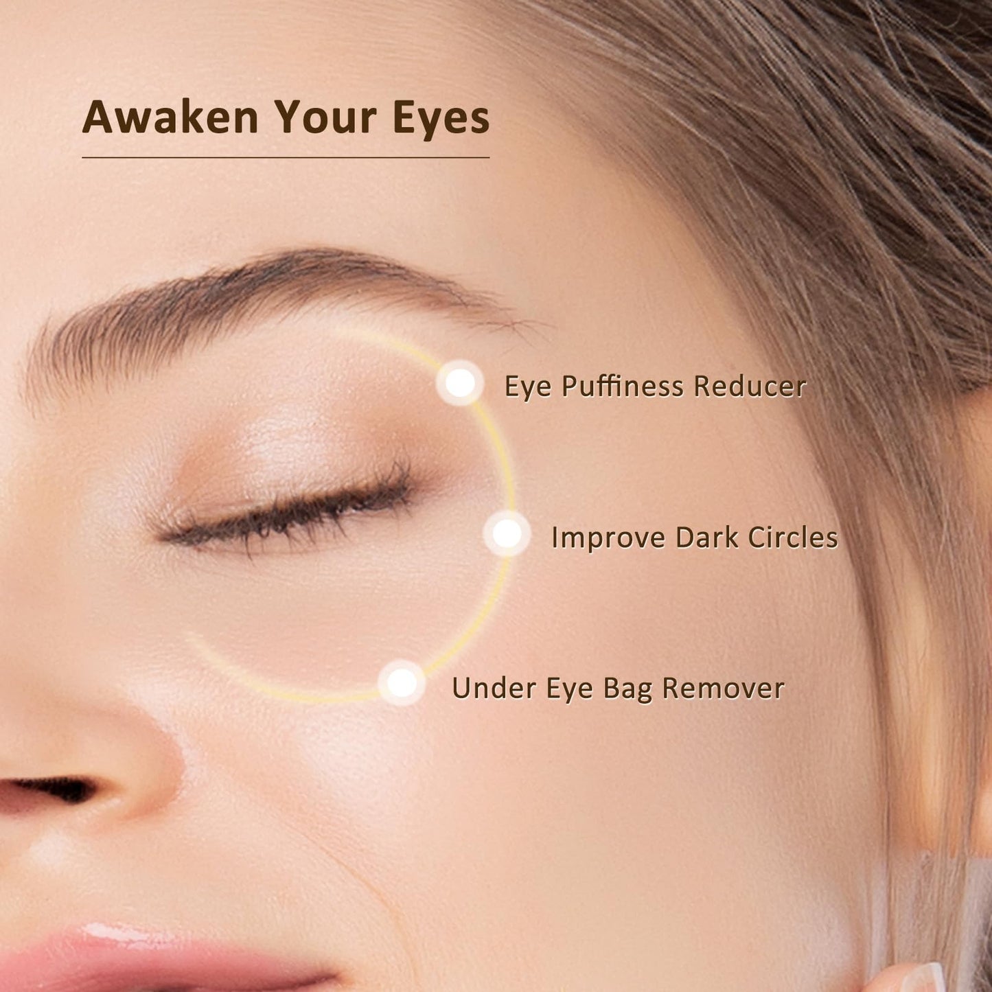 +1HEROLABS Caffeine Eye Cream with Niacinamide, Hyaluronic Acid, Vitamin E & Peptides - Under Eye Serum for Puffiness and Dark Circles, 0.7 Fl Oz (Pack of 1)