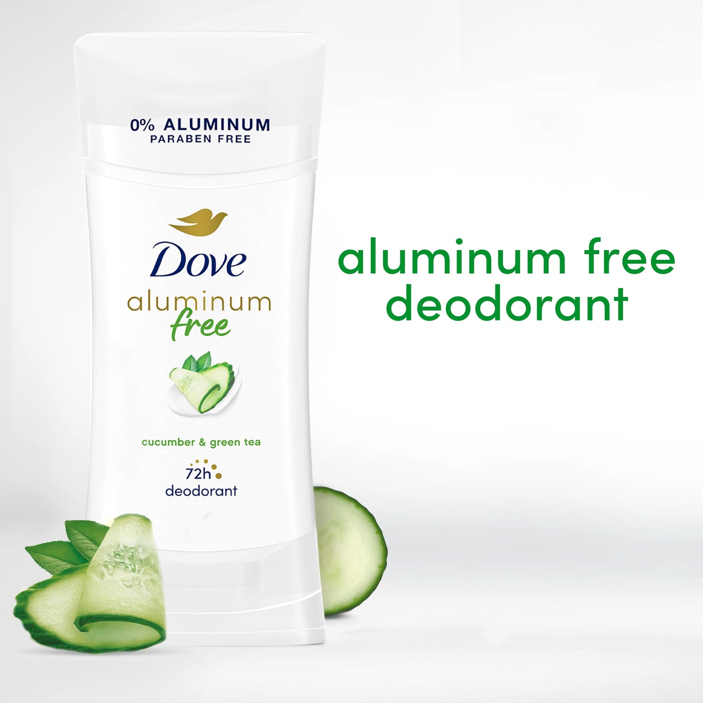 Dove Aluminum Free Deodorant for Women 4 Count Cucumber and Green Tea 72 hour odor protection 2.6 oz
