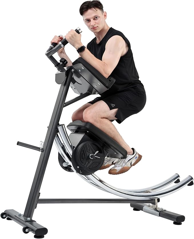 2025 Abdominal Exercise Machine for Commercial Use, Side Shaper Ab Machine Exercise Equipment, Foldable Abdominal Crunch Coaster for Home Use (Large,Black)