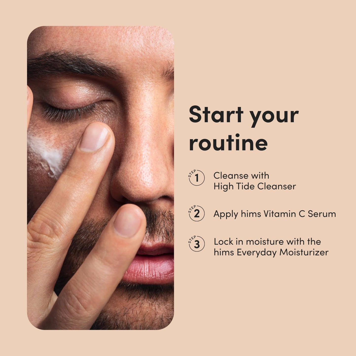 hims High Tide Hydrating Daily Cleanser for Men - Gentle Face Cleanser with Hyaluronic Acid, Squalane and Green Tea Extract - Lemongrass Field Scent