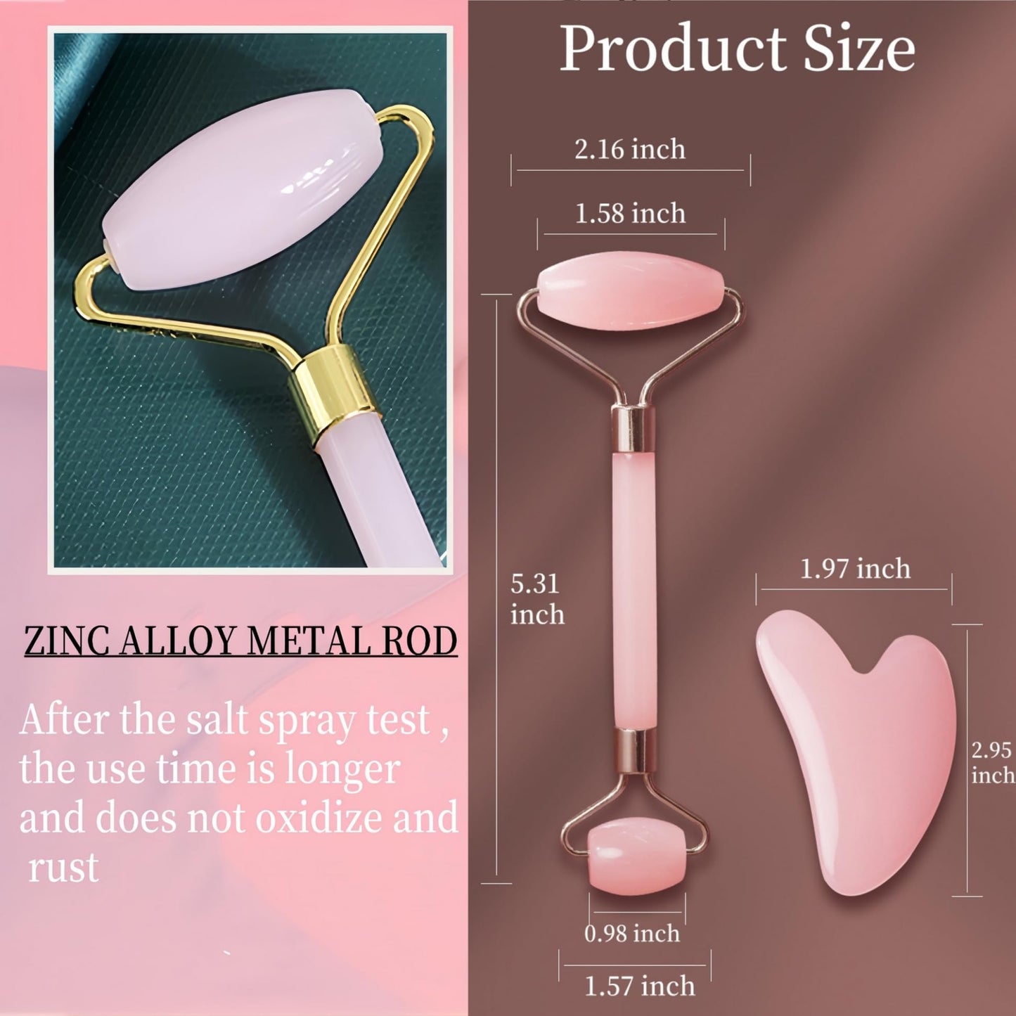 Bolithui Jade Roller Massage Stick & Gua Sha Set - 100% Natural Stone Facial Massage Tools for Lymphatic Drainage, Anti-Puffiness & Glowing Skin, Spa-Quality Skincare, Gift-Ready Packaging