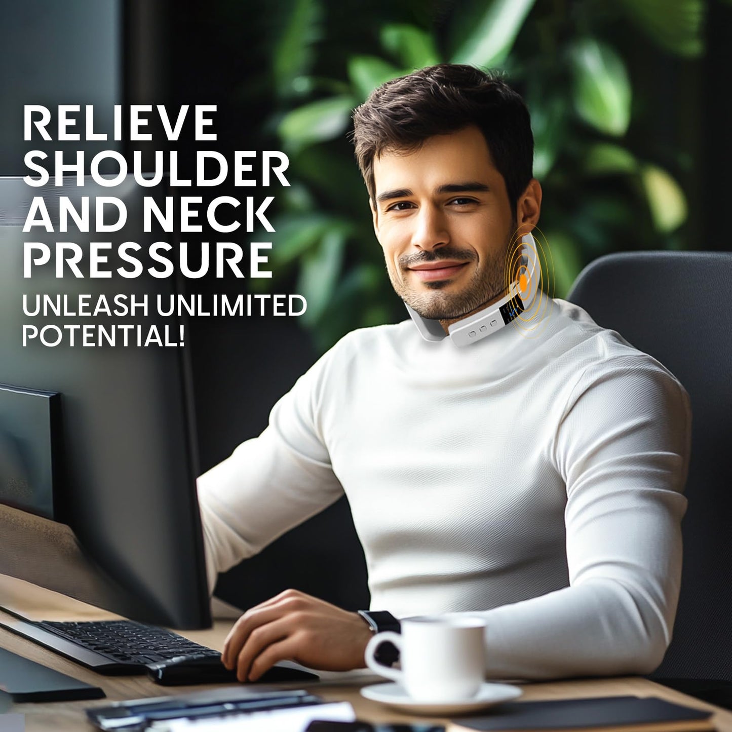 asomooh Neck Massager for Pain Relief Deep Tissue,Electric Portable Neck Massager with Heat for Women Men