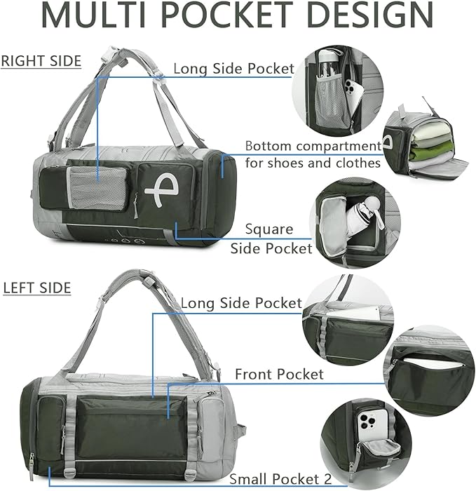 BE SMART 40L Extra Large Gym Backpack for Men, Big Gym Bag with Shoes Compartment, Waterproof Heavy Duty Duffel Bags, Men's Workout Backpacks for Outdoor Sport,Hiking,Camping,Travel