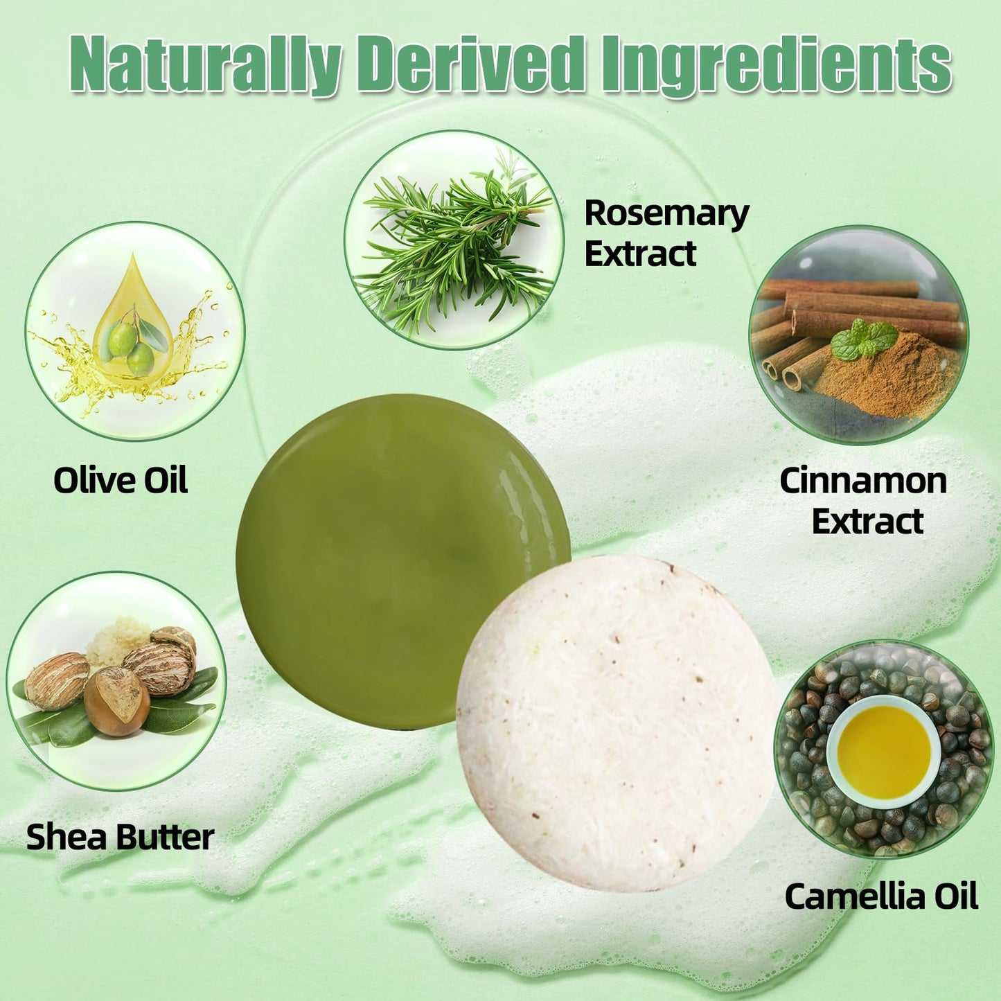 DBEAUTYM 2 Pack Rosemary Shampoo Conditoner Bar Set,Thinning Hair-Volume Shampoo & Conditioner Bar for Men and Women,Hair Thickening & Regrowth Treatment,Hair Growth Soap for Anti-Hair Loss