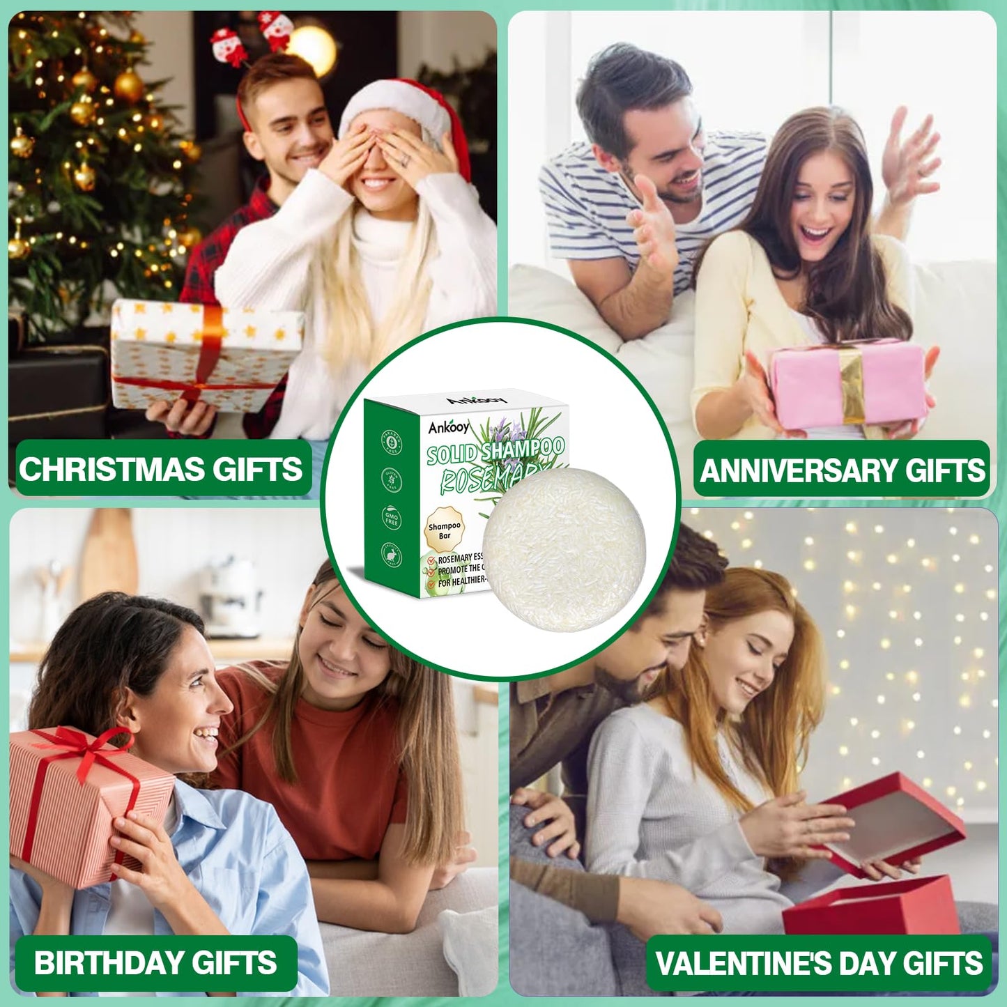 2 Pack Rosemary Oil Shampoo Bar,Natural Solid Hair Growth Soap Bars,Effective Cleansing Scalp Hair Loss Shampoo Bar,Organic Hair Oil Control,Strengthening,Thickening & Volumizing Soap for Hair