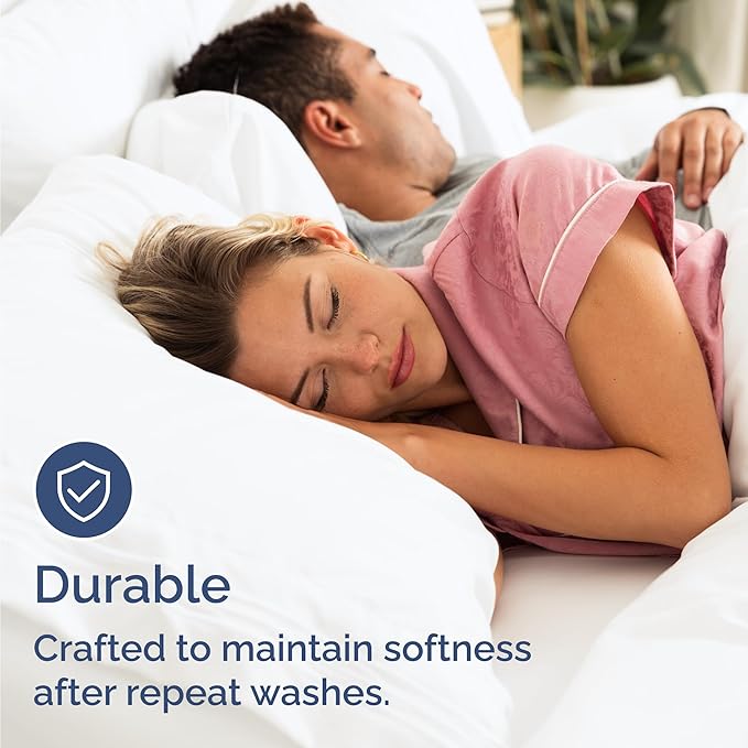 Bulk Case Pack of 10 Sheet Sets - (10) Complete Sheet Sets - Bulk Split King Bedding - Wholesale Case Pack for Hotels & Airbnbs - Deep Pocket & Wrinkle Free - Cooling & Breathable - Split King, White