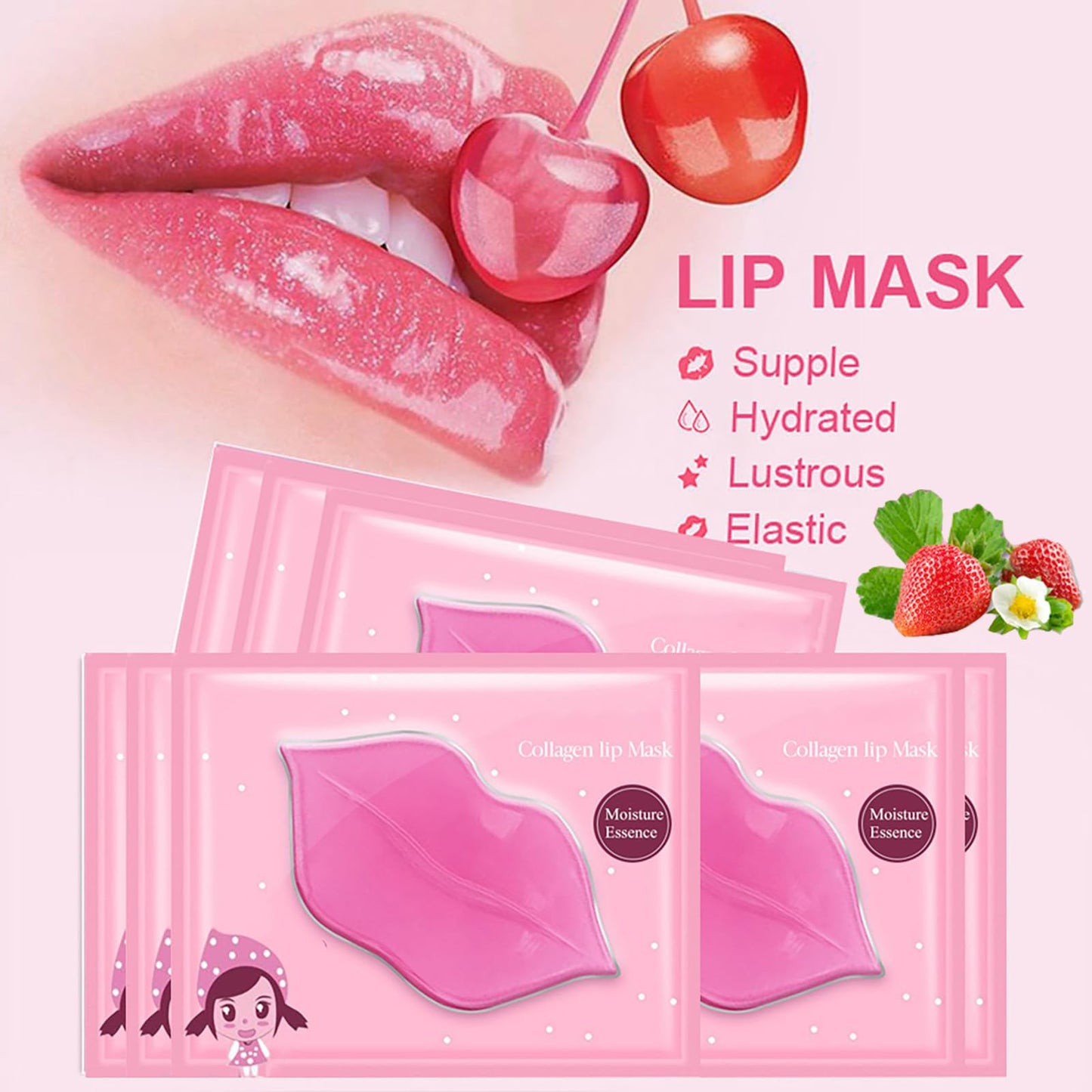 TIRDET 30 Pairs Lip Mask & Under Eye Mask, 24K Crystal Collagen Under Eye Patches for Puffy Eyes, Reducing Fine Lines & Dark Circle, Collagen Lip Mask Sheet Effectively Nourishes the Lip & Eye Skin