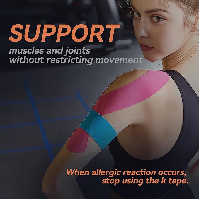 Kinesiology Tape 12 Rolls Sports Tape Athletic Kinesiology in Rainbow Mixed Colors, Muscle Tape for Support and Recovery