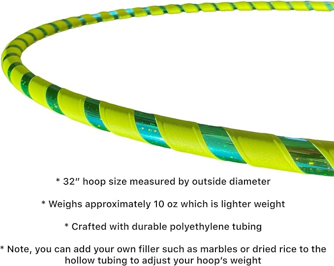 Kids Hula Hoop | Lime Green Gecko, Medium (32") | Lighter Weight Yet Sturdy