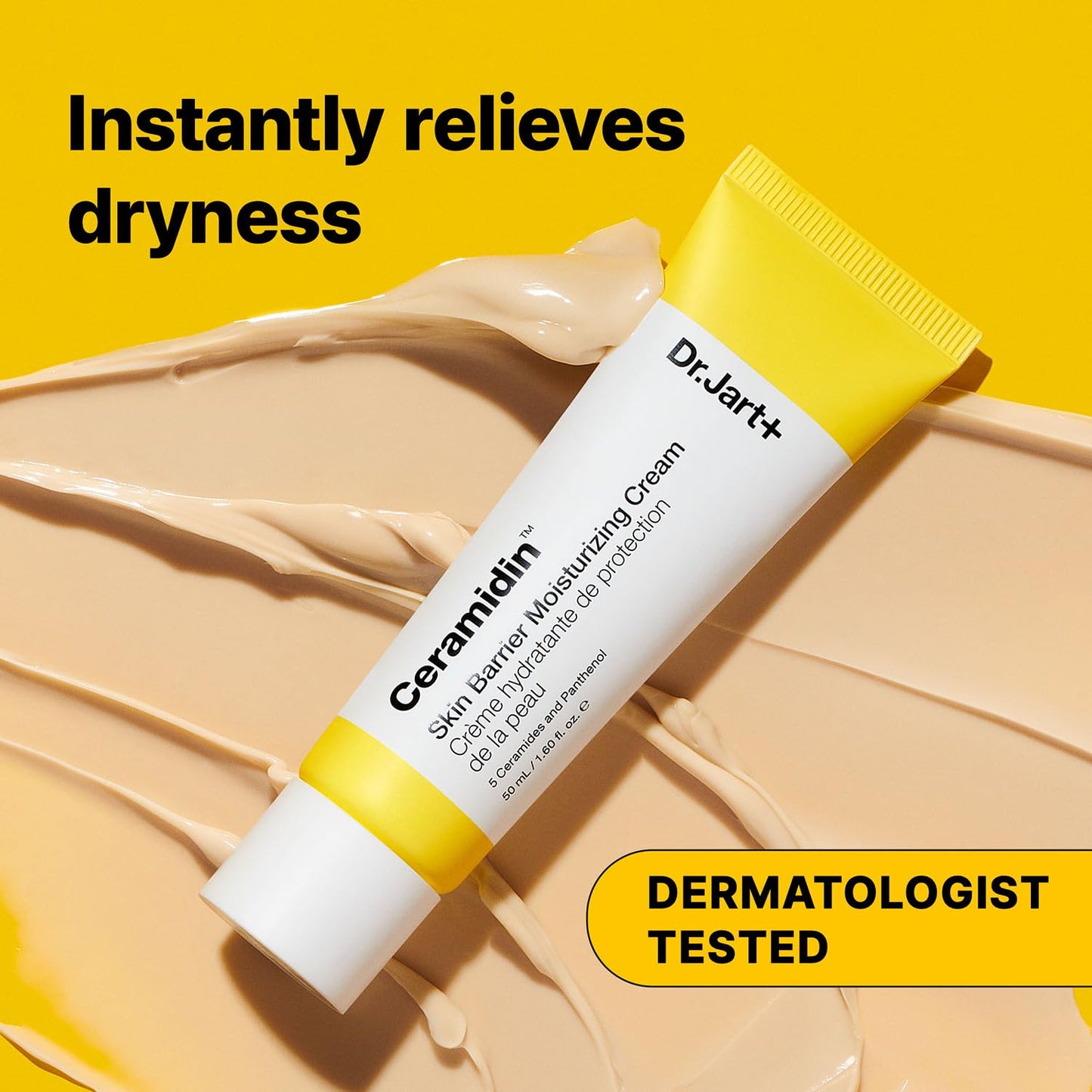 Dr.Jart+ Ceramidin Skin Barrier Korean Face Cream Moisturizer with Ceramides and Panthenol | Korean Skin Care | Travel Size, 0.5 Fl Oz