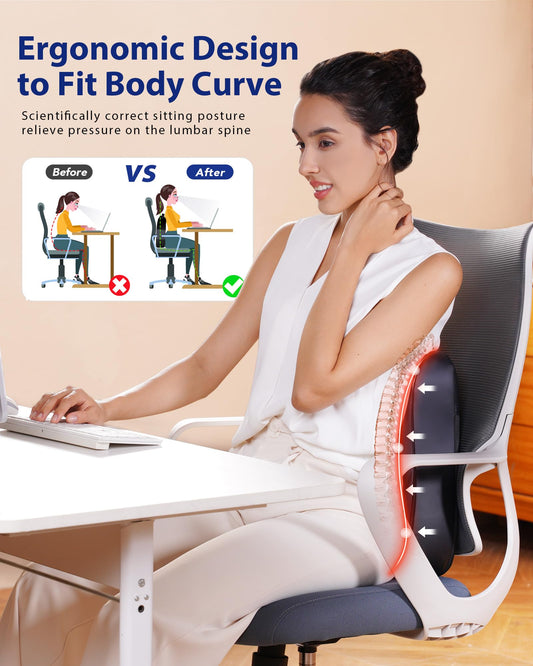 Boriwat Back Massager with Heat, Shiatsu 4D Kneading Rolling Up and Down Back Massage for Pain Relief Deep Tissue, Track-Guided Lower Back Massager for Lumbar, Shoulder, Gifts for Women Men Mom Dad