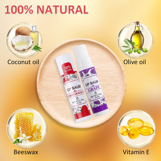 VISRIE 32 Pack Lip Balm, Natural Lip Balm Bulk with Vitamin E and Coconut Oil, Bulk Lip Balms for Dry Lips-16 Flavors