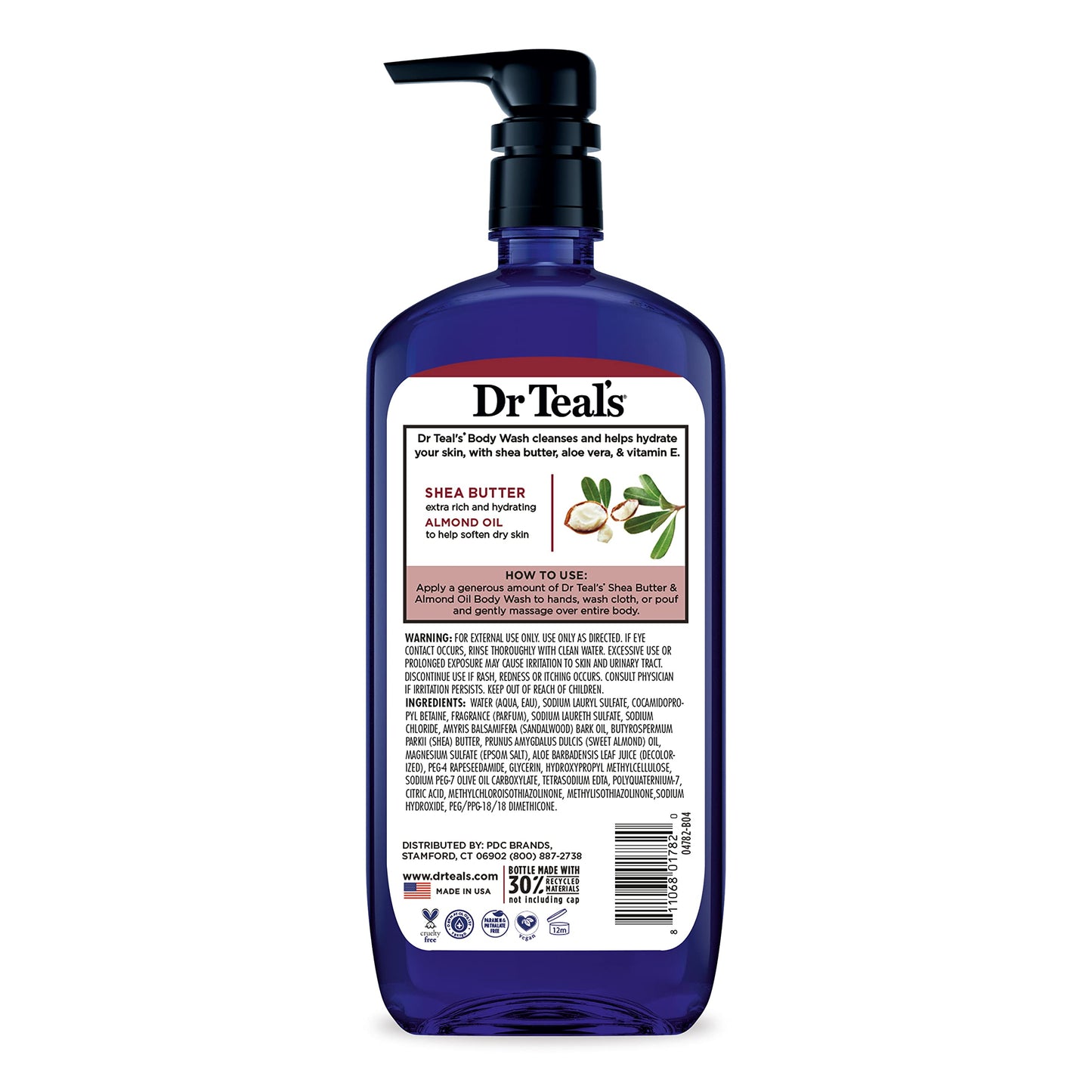Dr Teal's Body Wash with Pure Epsom Salt, with Shea Butter & Almond Oil, 24 fl oz (Pack of 4)