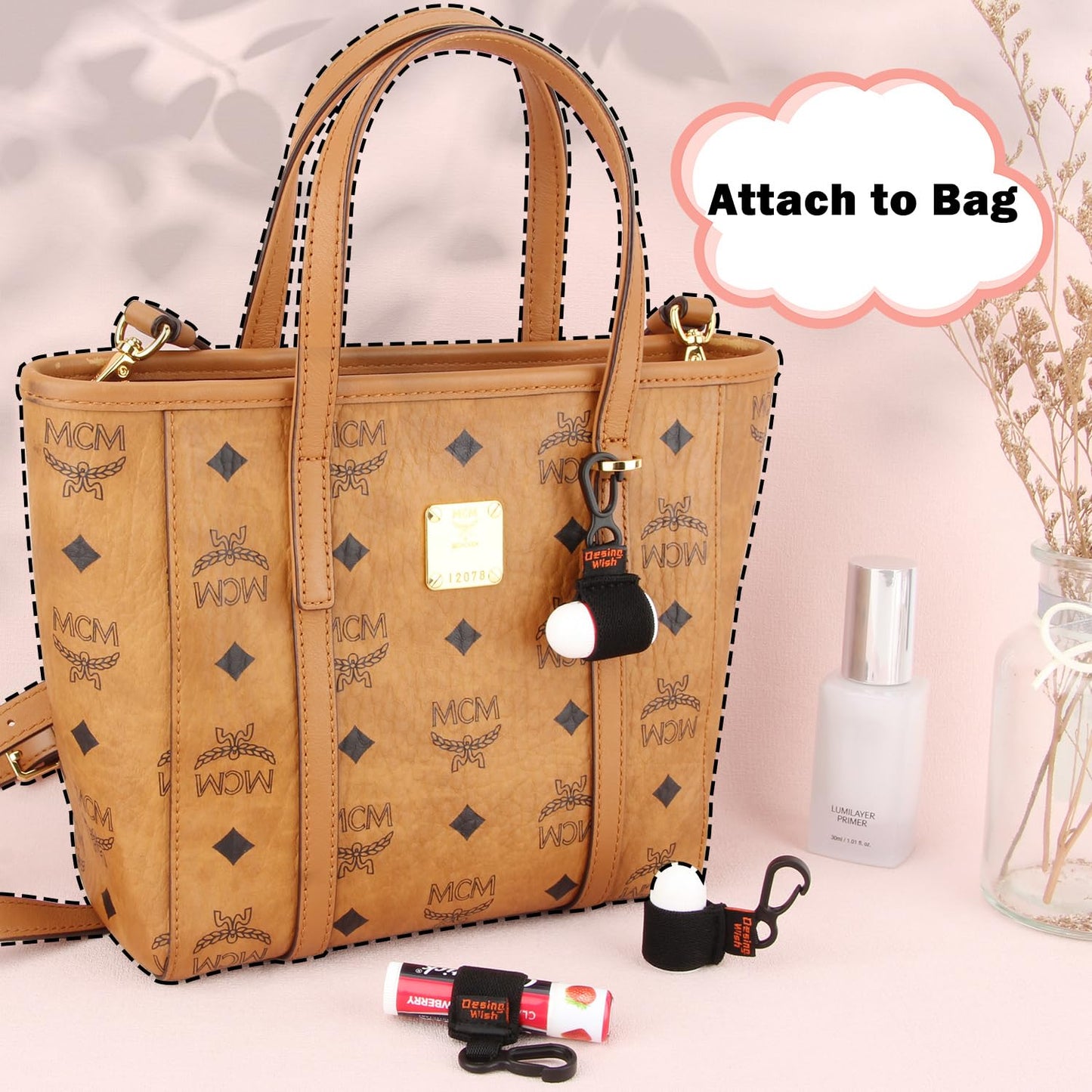 Desing Wish 3 PCS Mini Chapstick Holder Keychain Elastic Sleeve Chapstick Keychain Holder for Lip Balms/Lip Gloss/Lipsticks, Portable Lip Balm Holder Sleeves for Keys/Purse/Lanyard - Black