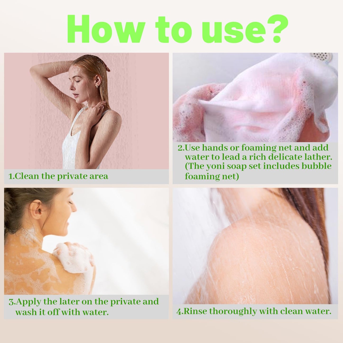 3 Pack Organic Handmade Yoni Soap Bars For Women Ph Balance, Feminine Vaginal Wash V Cleansing Bar Soap for Women, All Natural Soap Bar with Bubble Foam Net, Yoni Wash Away Odor (P+P+S)