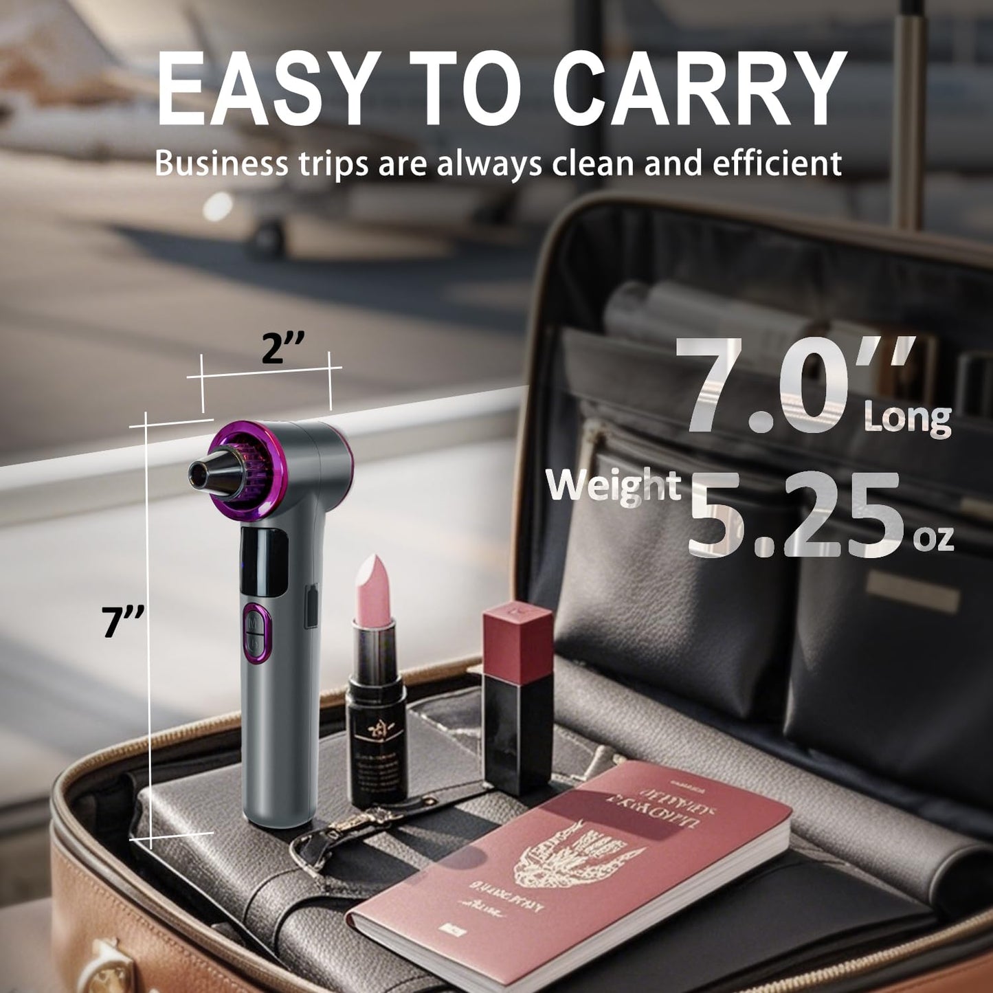 Blackhead Remover Vacuum with Heating, Blackhead Extractor 3 Adjustable Suction Levels 9 Modes, Pore Vacuum Blackhead Suction Remover, Comedone Extractor Kit for Deep Pore Cleaning (Purple)