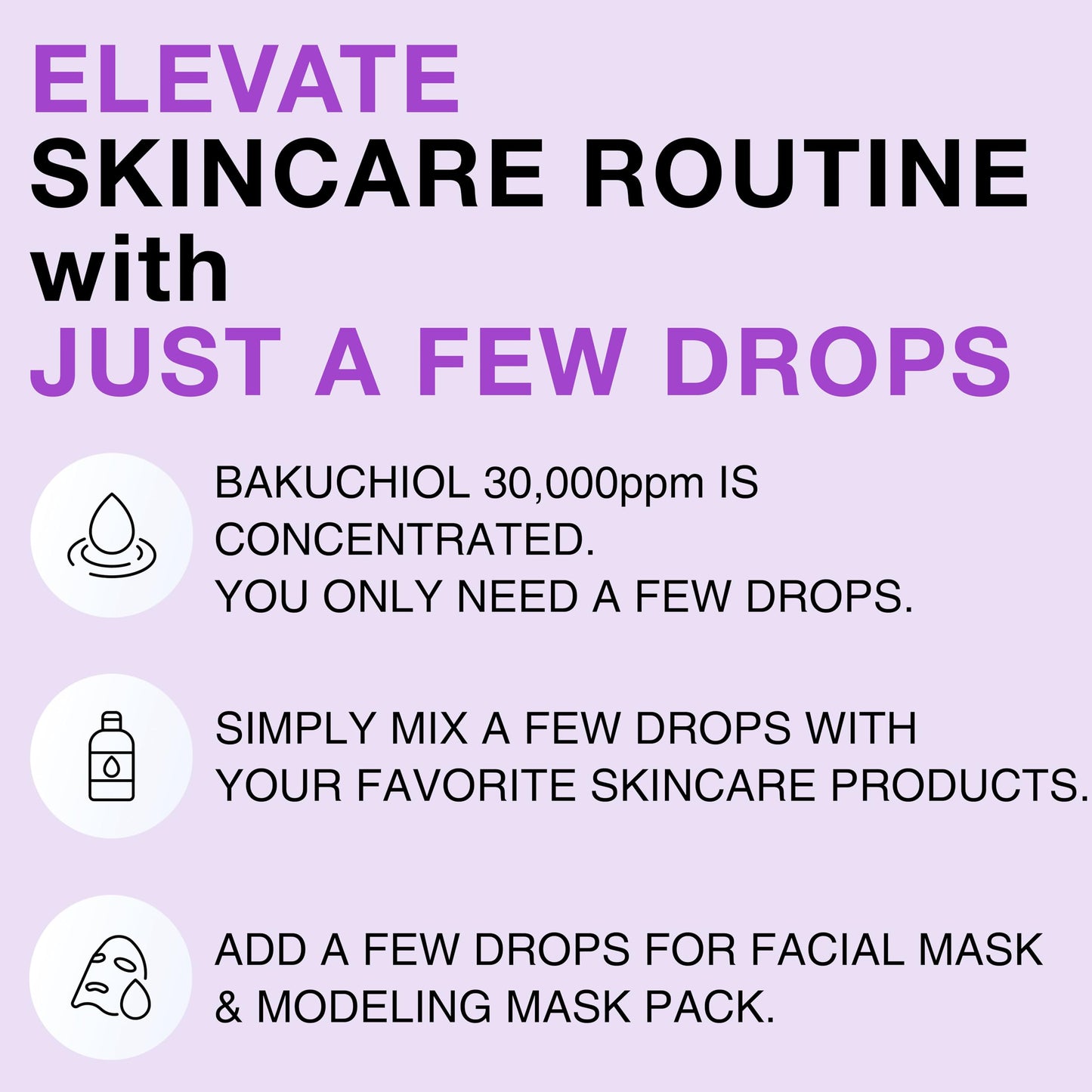 Korean Bakuchiol Concentrate DIY Mix-in Serum 30,000 ppm - High Potency Retinol Alternative | Wrinkle Reduction Skin Firming & Smoothing - Anti-Aging Sensitive Skin Vegan & Cruelty-Free Non-GMO 1 oz