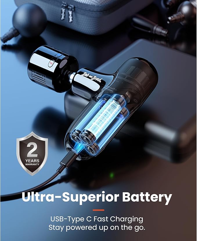 BOB AND BRAD Q2 Pro Mini Massage Gun with Heat and Cold Head,Pocket-Sized Deep Tissue Massager Gun,Portable Percussion Muscle Massager Gun, Ultra Small&Quiet Muscle Massage Gun