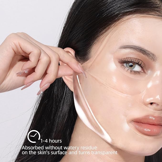 Collagen Face Mask Bio-Collagen Hydrating Hydrogel Face Mask for Skin Care Facial Sheet Masks for Wrinkle Lifting Peptide Beauty Overnight Sheets Pack Deep Hydration Glowing Glass Skincare 30g x 4ea