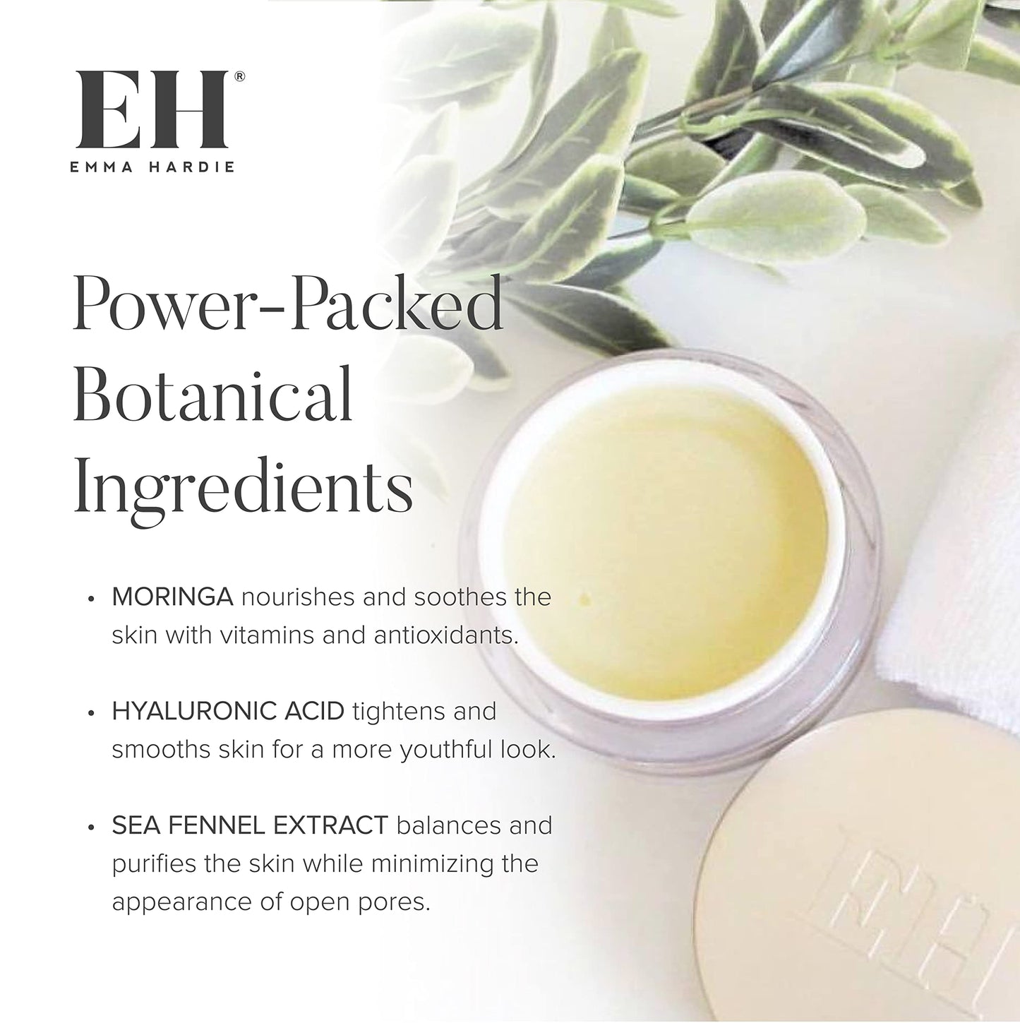 Emma Hardie Starter Kit: Travel Size 50ml Moringa Cleansing Balm, Travel Size 15ml Midas Touch Revitalising Cream & Professional Cleansing Cloth, Packed in a Cosmetic Bag, Natural & Cruelty Free