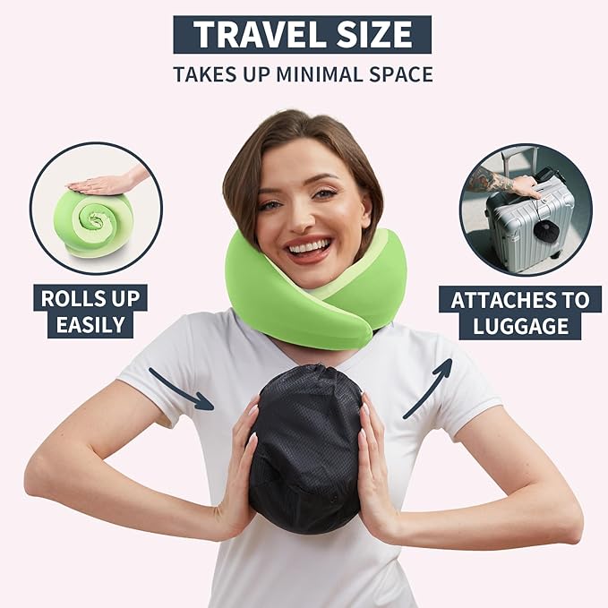 Airplane Pillow Travel Accessories for Neck Pain Relief Memory Foam Pillows Essentials Women Cervical Rest Soft