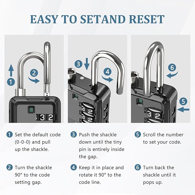 Joyway Luggage Locks TSA Approved, Travel Lock with Zinc Alloy Body, Open Alert, Easy Read Dials, for Travel Suitcase, Bag, Backpack, Tent, Fence, Lockers
